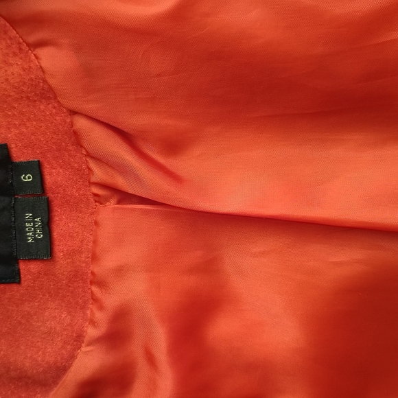 Bagatelle Suede Leather Rust Quilted Women's Blazer - Picture 9 of 13